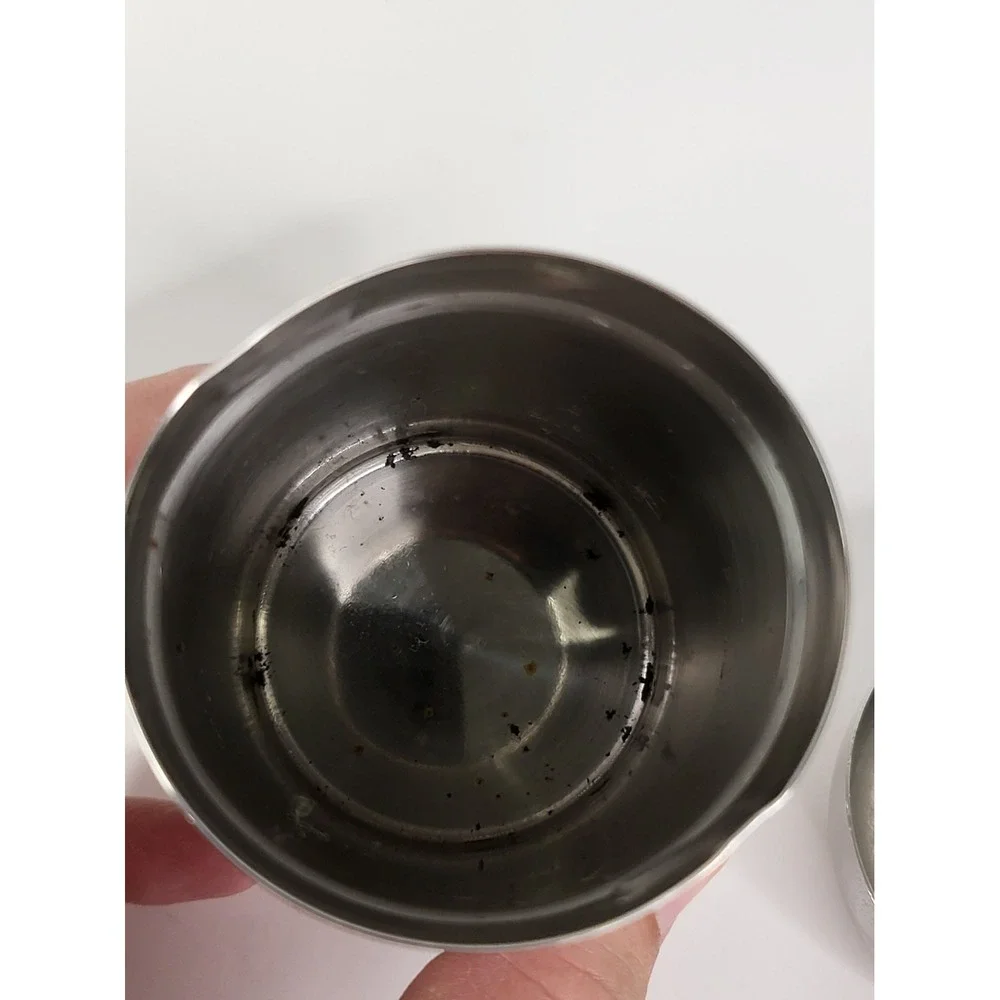Vintage Stainless Steel Salt and Pepper Shakers Set Brushed Metal S P Lids